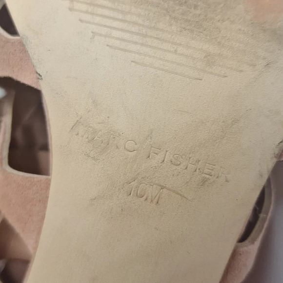 Marc Fisher Blair med. pink stack heel gladiator  style sandals SZ 10m - Picture 10 of 11